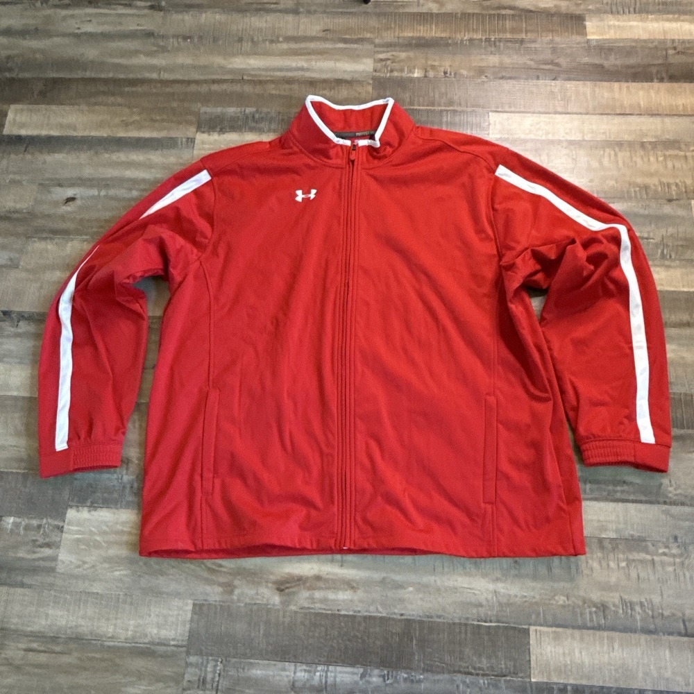 UNDER ARMOUR UA Storm ColdGear Dominance Full Zip Jacket Red/White Sz 2XL